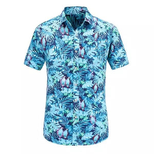 Dioufond Men's Casual Short Sleeve Summer Hawaiian Aloha Shirt Men Button Down Floral Pineapple Print Shirts 2018 New S-3XL