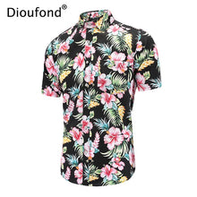 Load image into Gallery viewer, Dioufond Men&#39;s Casual Short Sleeve Summer Hawaiian Aloha Shirt Men Button Down Floral Pineapple Print Shirts 2018 New S-3XL
