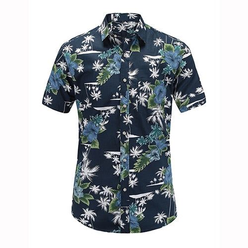 Dioufond Men's Casual Short Sleeve Summer Hawaiian Aloha Shirt Men Button Down Floral Pineapple Print Shirts 2018 New S-3XL