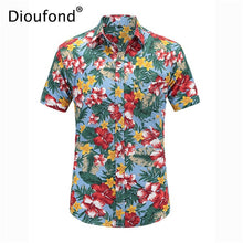 Load image into Gallery viewer, Dioufond Men&#39;s Casual Short Sleeve Summer Hawaiian Aloha Shirt Men Button Down Floral Pineapple Print Shirts 2018 New S-3XL
