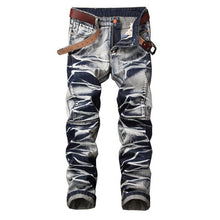 Load image into Gallery viewer, New Brand Mens Snow Designer Fashion Slim Skinny Moto Biker Casual Jeans Straight Motorcycle Jeans Men Destroyed Denim Trousers
