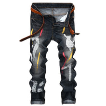 Load image into Gallery viewer, New Brand Mens Snow Designer Fashion Slim Skinny Moto Biker Casual Jeans Straight Motorcycle Jeans Men Destroyed Denim Trousers
