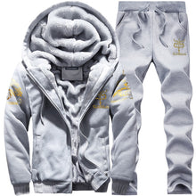 Load image into Gallery viewer, Winter Thick Inner Wool Hoodie Men Hat Casual Warm Suit Men Zipper Active Suits For Men Outwear + Pants Moletons Masculino 2019
