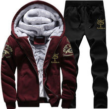 Load image into Gallery viewer, Winter Thick Inner Wool Hoodie Men Hat Casual Warm Suit Men Zipper Active Suits For Men Outwear + Pants Moletons Masculino 2019
