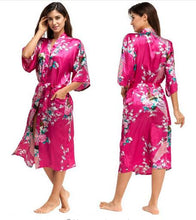 Load image into Gallery viewer, Silk Kimono Robe Bathrobe Women Satin Robe Silk Robes Night Sexy Robes Night Grow For Bridesmaid Summer Plus SizeS-XXXL 010412
