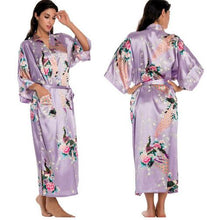Load image into Gallery viewer, Silk Kimono Robe Bathrobe Women Satin Robe Silk Robes Night Sexy Robes Night Grow For Bridesmaid Summer Plus SizeS-XXXL 010412
