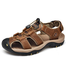 Load image into Gallery viewer, Classic Men&#39;s Sandals Summer Soft Sandals Comfortable Men Shoes Genuine Leather Sandals Big Size Soft Outdoor Men Roman Sandals
