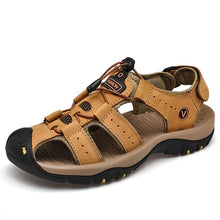 Load image into Gallery viewer, Classic Men&#39;s Sandals Summer Soft Sandals Comfortable Men Shoes Genuine Leather Sandals Big Size Soft Outdoor Men Roman Sandals
