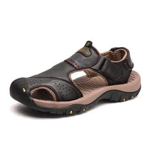 Load image into Gallery viewer, Classic Men&#39;s Sandals Summer Soft Sandals Comfortable Men Shoes Genuine Leather Sandals Big Size Soft Outdoor Men Roman Sandals

