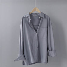 Load image into Gallery viewer, Lizkova 100% Cotton White Blouse Women Long Sleeve Oversized Shirt 2020 Spring Japenese Lapel Ladies Casual Tops 8887
