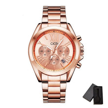 Load image into Gallery viewer, Luxury Rose Gold Women Casual Watch Waterproof Calendar Unique Quartz Business Dress Watches for Female Golden Lady Clock
