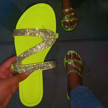Load image into Gallery viewer, Women Summer Flat Bling Slippers Transparent Soft Jelly Shoes Female Flip Flops Sandals  Outdoor Beach Ladies Slides Plus Size
