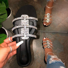 Load image into Gallery viewer, Women Summer Flat Bling Slippers Transparent Soft Jelly Shoes Female Flip Flops Sandals  Outdoor Beach Ladies Slides Plus Size
