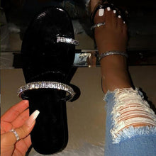 Load image into Gallery viewer, Women Summer Flat Bling Slippers Transparent Soft Jelly Shoes Female Flip Flops Sandals  Outdoor Beach Ladies Slides Plus Size
