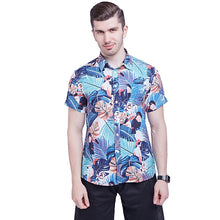Load image into Gallery viewer, Men Shirts Summer Hawaiian Holiday Dress Turn-down Collar Short Sleeve Camisa Fashion Print Tropical Plant Floral Casual Shirts
