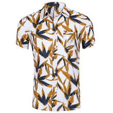 Load image into Gallery viewer, Men Shirts Summer Hawaiian Holiday Dress Turn-down Collar Short Sleeve Camisa Fashion Print Tropical Plant Floral Casual Shirts
