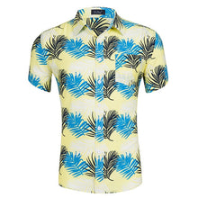 Load image into Gallery viewer, Men Shirts Summer Hawaiian Holiday Dress Turn-down Collar Short Sleeve Camisa Fashion Print Tropical Plant Floral Casual Shirts
