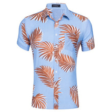 Load image into Gallery viewer, Men Shirts Summer Hawaiian Holiday Dress Turn-down Collar Short Sleeve Camisa Fashion Print Tropical Plant Floral Casual Shirts
