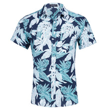 Load image into Gallery viewer, Men Shirts Summer Hawaiian Holiday Dress Turn-down Collar Short Sleeve Camisa Fashion Print Tropical Plant Floral Casual Shirts
