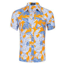 Load image into Gallery viewer, Men Shirts Summer Hawaiian Holiday Dress Turn-down Collar Short Sleeve Camisa Fashion Print Tropical Plant Floral Casual Shirts

