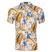 Load image into Gallery viewer, Men Shirts Summer Hawaiian Holiday Dress Turn-down Collar Short Sleeve Camisa Fashion Print Tropical Plant Floral Casual Shirts

