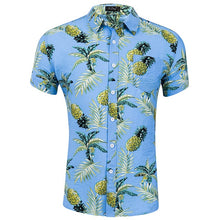 Load image into Gallery viewer, Men Shirts Summer Hawaiian Holiday Dress Turn-down Collar Short Sleeve Camisa Fashion Print Tropical Plant Floral Casual Shirts
