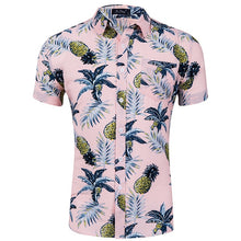 Load image into Gallery viewer, Men Shirts Summer Hawaiian Holiday Dress Turn-down Collar Short Sleeve Camisa Fashion Print Tropical Plant Floral Casual Shirts
