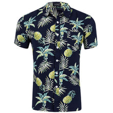 Load image into Gallery viewer, Men Shirts Summer Hawaiian Holiday Dress Turn-down Collar Short Sleeve Camisa Fashion Print Tropical Plant Floral Casual Shirts

