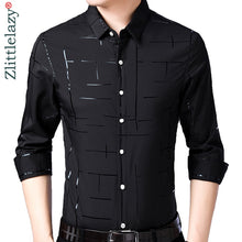 Load image into Gallery viewer, 2019 brand casual plaid luxury plus size long sleeve slim fit men shirt spring social dress shirts mens fashions jersey 41607
