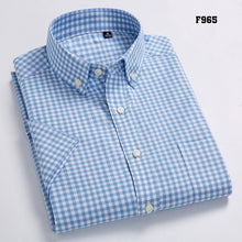 Load image into Gallery viewer, MACROSEA Summer Short Sleeve Plaid Shirts Fashion Men Business Formal Casual Shirts 100% Cotton Slim Fit Shirts Plus Size S-8XL
