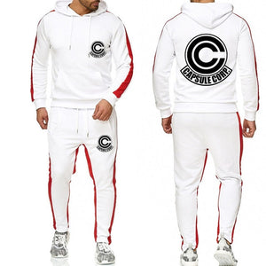 Anime Dragon Ball Large size tracksuit men set letter sportswear sweatsuit male sweat track suit jacket hoodie with pants