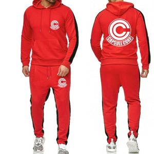 Anime Dragon Ball Large size tracksuit men set letter sportswear sweatsuit male sweat track suit jacket hoodie with pants