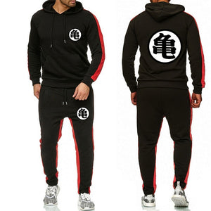 Anime Dragon Ball Large size tracksuit men set letter sportswear sweatsuit male sweat track suit jacket hoodie with pants