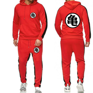 Anime Dragon Ball Large size tracksuit men set letter sportswear sweatsuit male sweat track suit jacket hoodie with pants