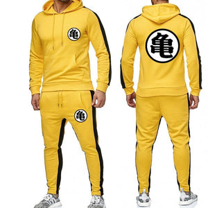 Anime Dragon Ball Large size tracksuit men set letter sportswear sweatsuit male sweat track suit jacket hoodie with pants