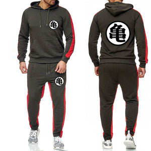 Anime Dragon Ball Large size tracksuit men set letter sportswear sweatsuit male sweat track suit jacket hoodie with pants