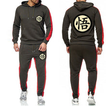 Load image into Gallery viewer, Anime Dragon Ball Large size tracksuit men set letter sportswear sweatsuit male sweat track suit jacket hoodie with pants
