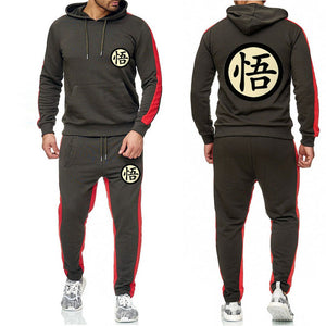 Anime Dragon Ball Large size tracksuit men set letter sportswear sweatsuit male sweat track suit jacket hoodie with pants