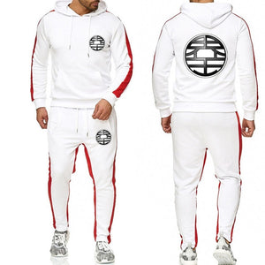 Anime Dragon Ball Large size tracksuit men set letter sportswear sweatsuit male sweat track suit jacket hoodie with pants