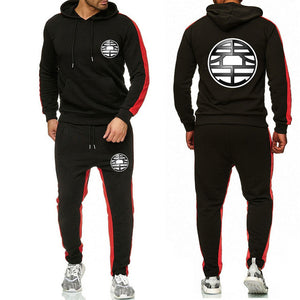 Anime Dragon Ball Large size tracksuit men set letter sportswear sweatsuit male sweat track suit jacket hoodie with pants