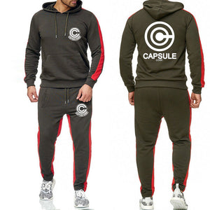 Anime Dragon Ball Large size tracksuit men set letter sportswear sweatsuit male sweat track suit jacket hoodie with pants