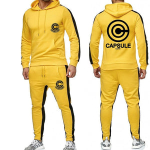 Anime Dragon Ball Large size tracksuit men set letter sportswear sweatsuit male sweat track suit jacket hoodie with pants