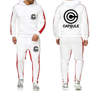 Anime Dragon Ball Large size tracksuit men set letter sportswear sweatsuit male sweat track suit jacket hoodie with pants