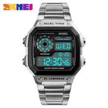 Load image into Gallery viewer, SKMEI Business Men Watches Waterproof Sport Watch Stainless Steel Digital Wristwatches Clock Relogio Masculino Erkek Kol Saati

