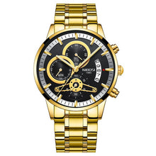 Load image into Gallery viewer, NIBOSI Golden Watch Dropshipping Luxury Brand Men&#39;s Watches Stainless Steel Chronograph Auto Date Business Quartz Wristwatch

