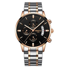 Load image into Gallery viewer, NIBOSI Golden Watch Dropshipping Luxury Brand Men&#39;s Watches Stainless Steel Chronograph Auto Date Business Quartz Wristwatch
