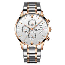 Load image into Gallery viewer, NIBOSI Golden Watch Dropshipping Luxury Brand Men&#39;s Watches Stainless Steel Chronograph Auto Date Business Quartz Wristwatch
