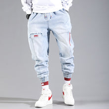 Load image into Gallery viewer, Hip Hop Streetwear Harem Jeans Pants Men Loose Joggers Denim Casual Sweatpants Korea Ankle length Trousers
