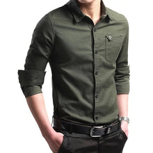 Load image into Gallery viewer, Shirts for men New Thin Breathable Military Men Shirts Long Sleeve Slim Men&#39;s Shirts Summer 2019 Business Men Brand Clothing
