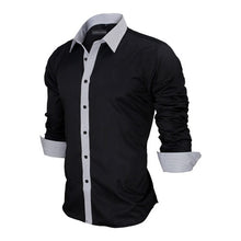 Load image into Gallery viewer, VISADA JAUNA Men Shirts Europe Size New Arrivals Slim Fit Male Shirt Solid Long Sleeve British Style Cotton Men&#39;s Shirt Office
